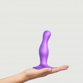 Фиолетовая насадка Strap-On-Me Dildo Plug Curvy size S - Strap-on-me - купить с доставкой в Челябинске