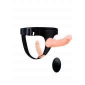 Женский страпон с 2 насадками, вибрацией и пультом ДУ - Erowoman-Eroman - купить с доставкой в Челябинске