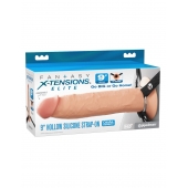 Телесный пустотелый фаллопротез 9’’ Hollow Silicone Strap-On - 24,1 см. - Pipedream - купить с доставкой в Челябинске