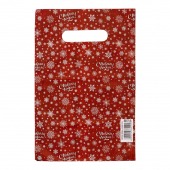 Красный подарочный новогодний пакет с вырубной ручкой (20х30 см) - Сима-Ленд - купить с доставкой в Челябинске