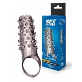 Дымчатая насадка на пенис с шипами и выпуклостями - 12 см. - Sex Expert - в Челябинске купить с доставкой