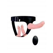 Женский страпон с 3 насадками и вибрацией - Erowoman-Eroman - купить с доставкой в Челябинске