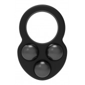 Черное эрекционное кольцо с утяжелителями - Dream Toys - в Челябинске купить с доставкой