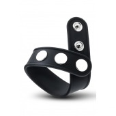 Черное эрекционное кольцо на кнопках - Blush Novelties - в Челябинске купить с доставкой