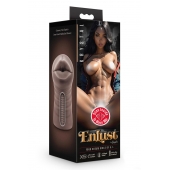Коричневый мастурбатор-ротик Krystal Vibrating Masturbator - Blush Novelties - в Челябинске купить с доставкой