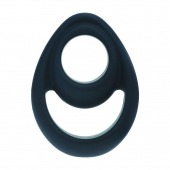 Черное эрекционное кольцо Double Ergo Silicone Cockring - Shots Media BV - в Челябинске купить с доставкой