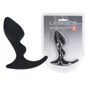 Черная анальная пробка для массажа простаты Double Ripple Silicone Prostate Massager - Shots Media BV - в Челябинске купить с доставкой