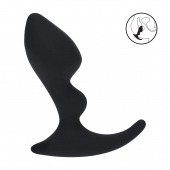 Черная анальная пробка для массажа простаты Double Ripple Silicone Prostate Massager - Shots Media BV - в Челябинске купить с доставкой