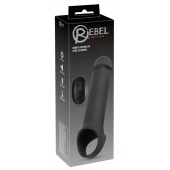 Черная вибронасадка для пениса с хомутом для мошонки и пультом ДУ Remote Controlled Penis Extension - Orion - в Челябинске купить с доставкой