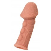 Насадка на фаллос с пузыриками, венками и ребристостью - 14,7 см. - KOKOS - в Челябинске купить с доставкой