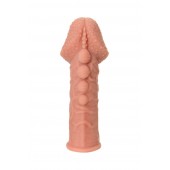 Насадка на фаллос с пузыриками, венками и ребристостью - 14,7 см. - KOKOS - в Челябинске купить с доставкой