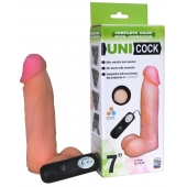 Фаллическая насадка Харнесс UNICOCK 7  с вибрацией - 19 см. - LOVETOY (А-Полимер) - купить с доставкой в Челябинске