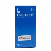 Классические презервативы Unilatex Natural Plain - 12 шт. + 3 шт. в подарок - Unilatex - купить с доставкой в Челябинске