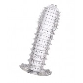 Гелевая прозрачная насадка c шипами - 12 см. - Toyfa Basic - в Челябинске купить с доставкой