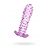 Гелевая фиолетовая насадка с шипами - 12 см. - Toyfa Basic - в Челябинске купить с доставкой