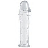 Гладкая прозрачная насадка с усиками под головкой - 12,5 см. - Toyfa Basic - в Челябинске купить с доставкой