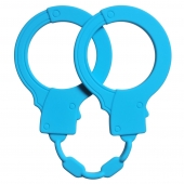 Голубые силиконовые наручники Stretchy Cuffs Turquoise - Lola Games - купить с доставкой в Челябинске