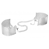 Серебристые наручники-браслеты Desir Metallique Handcuffs - Bijoux Indiscrets - купить с доставкой в Челябинске
