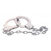 Наручники из металла с длинной цепочкой CHROME HANDCUFFS METAL HANDCUFFS W. KEY - NMC - купить с доставкой в Челябинске