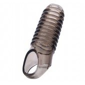 Дымчатая насадка с рёбрышками и подхватом мошонки ToyFa XLover - 12,5 см. - ToyFa - в Челябинске купить с доставкой