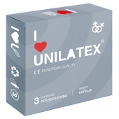 Презервативы с рёбрами Unilatex Ribbed - 3 шт. - Unilatex - купить с доставкой в Челябинске