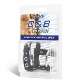 Утяжка на пенис на замочке Duo Cock And Ball Lock - BlueLine - купить с доставкой в Челябинске