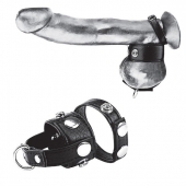 Утяжка для мошонки и пениса Cock Ring With 1  Ball Stretcher And Optional Weight Ring - BlueLine - купить с доставкой в Челябинске