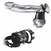 Утяжка на пенис и мошонку Cock Ring With 1.5  Ball Stretcher And Optional Weight Ring - BlueLine - купить с доставкой в Челябинске