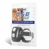 Утяжка на пенис с клёпками Duo Snap Cock And Ball Ring - BlueLine - купить с доставкой в Челябинске