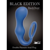 Синее эрекционное кольцо с анальной пробкой Double Pleasure Anal Plug - Lola Games - в Челябинске купить с доставкой