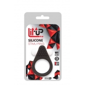 Чёрное эрекционное кольцо LIT-UP SILICONE STIMU RING 1 BLACK - Dream Toys - в Челябинске купить с доставкой