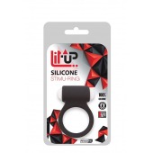 Чёрное эрекционное виброкольцо LIT-UP SILICONE STIMU RING 3 BLACK - Dream Toys - в Челябинске купить с доставкой