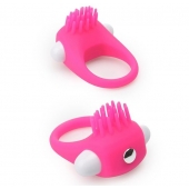 Розовое эрекционное кольцо с щеточкой LIT-UP SILICONE STIMU RING 5 - Dream Toys - в Челябинске купить с доставкой