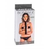 Ошейник с длинной лентой и наручниками Strap Bondage Kit Plus Size - Lola Games - купить с доставкой в Челябинске