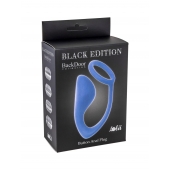 Синее эрекционное кольцо с анальной пробкой Button Anal Plug - Lola Games - в Челябинске купить с доставкой