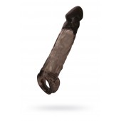 Чёрная насадка на пенис Tс подхватом - 19,5 см. - ToyFa - в Челябинске купить с доставкой