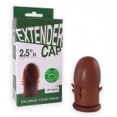 Коричневый латексный удлинитель пениса 2.5 in с шипиками - Sitabella - в Челябинске купить с доставкой