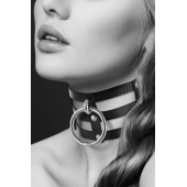 Чёрный тройной чокер с большим кольцом - Bijoux Pour Toi - купить с доставкой в Челябинске