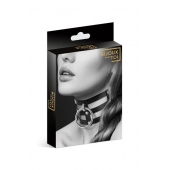 Чёрный тройной чокер с большим кольцом - Bijoux Pour Toi - купить с доставкой в Челябинске