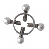 Серебристые зажимы для сосков на винтах - ToyFa - купить с доставкой в Челябинске