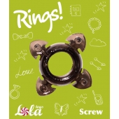 Чёрное эрекционное кольцо Rings Screw - Lola Games - в Челябинске купить с доставкой