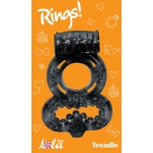 Чёрное эрекционное кольцо Rings Treadle с подхватом - Lola Games - в Челябинске купить с доставкой