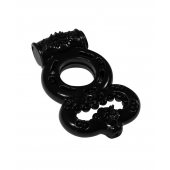 Чёрное эрекционное кольцо Rings Treadle с подхватом - Lola Games - в Челябинске купить с доставкой