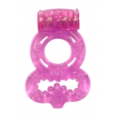 Розовое эрекционное кольцо Rings Treadle с подхватом - Lola Games - в Челябинске купить с доставкой