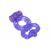 Фиолетовое эрекционное кольцо Rings Treadle с подхватом - Lola Games - в Челябинске купить с доставкой