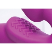 Ярко-розовый безремневой вибрострапон Evoke Vibrating Strapless Silicone Strap-on Dildo - XR Brands - купить с доставкой в Челябинске