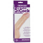 Насадка-реалистик для трусиков Vac-U-Lock 5  Realistic - 12,7 см. - Doc Johnson - купить с доставкой в Челябинске