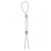 Прозрачное эрекционное кольцо-лассо SILICONE LASSO COCK RING DUAL BEADS - NMC - в Челябинске купить с доставкой
