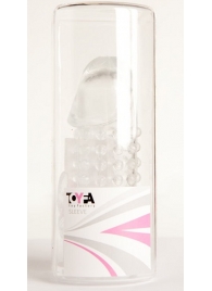 Гелевая прозрачная насадка с 2 отростками - 13 см. - Toyfa Basic - в Челябинске купить с доставкой