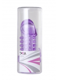 Закрытая фиолетовая насадка с 2 отростками - 13 см. - Toyfa Basic - в Челябинске купить с доставкой